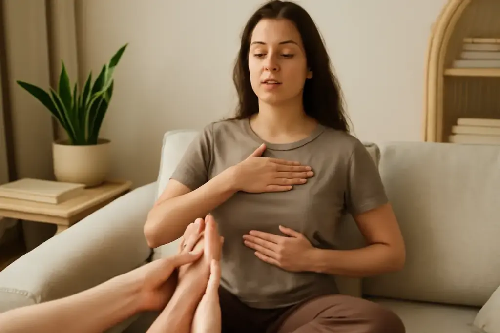 Tecniche di respiro consapevole e riflessologia: combinazione ideale per allentare i pensieri ripetitivi
